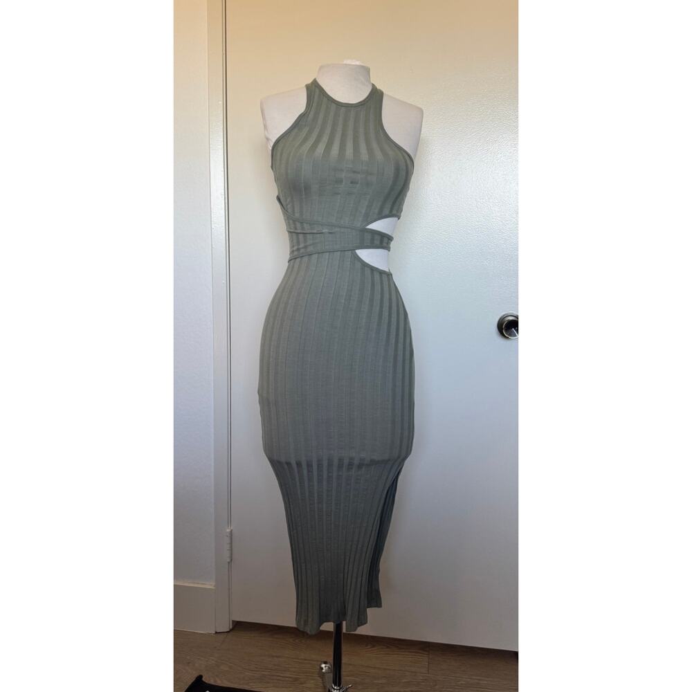 Jonathan Simkhai Kaya Cutout Detail Compact Ribbed Body-Con Dress Size XS - Picture 2 of 5